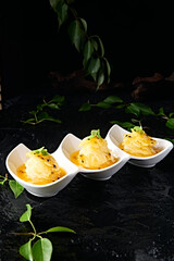 Honey and passion fruit pickled kohlrabi