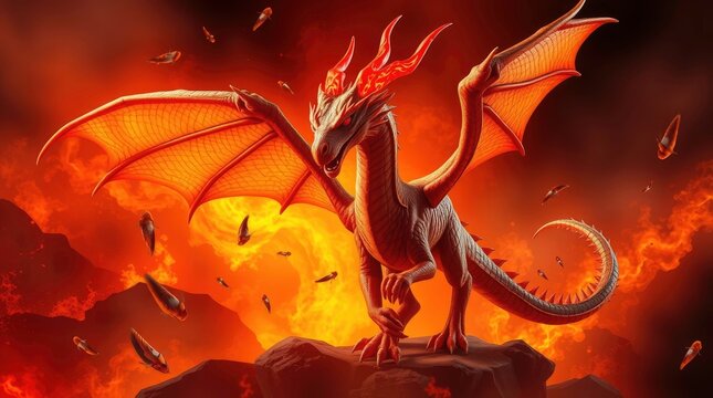 dragon blazing fire
