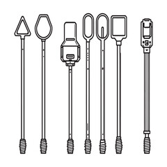 Drain Rod Plumbing Tool Line Art Simple Vector Illustration