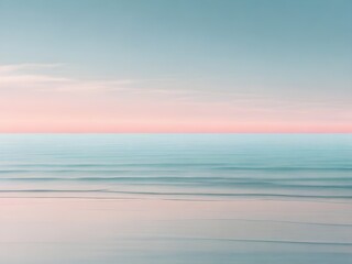 Naklejka premium Minimal Pastel Ocean View with Flat Horizon and Gentle Gradient
