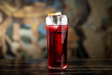 Elegant luxury cocktail in front of dark background