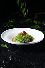 Mussels and green peppers in sauce