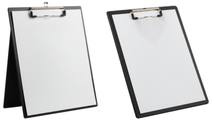 Blank clipboards on transparent background for presentations and notes  