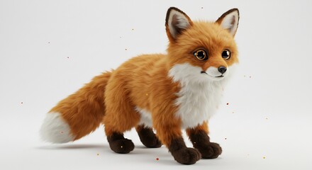 Sitzender Fuchs weiches Fell sanftes Licht zauberhaft. AI Generated