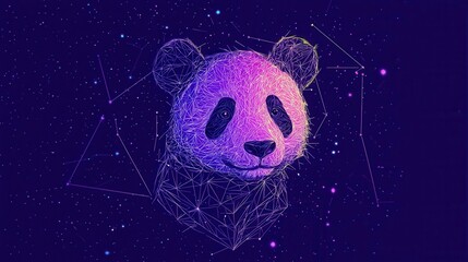 Cosmic Panda T-Shirt Design