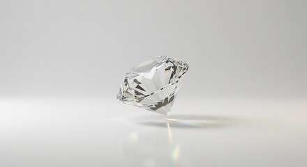 Glanzender Diamant strahlt hell sanftes Licht reflektiert reine Form. AI Generated