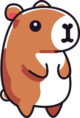Cute kawaii capybara and baby capybara isolated on white background. Funny sticker for the decoration of a card poster banner diary. Vector illustration simple flat design.eps