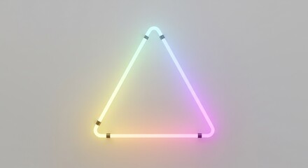 Pastellfarbenes Neon Dreieck leuchtet sanft. AI Generated