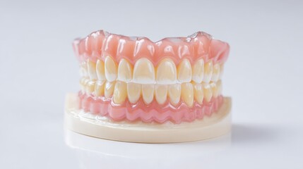 Obraz premium Gypsum jaw for dentist isolated. Cast of teeth. Dentist treatment. Dentistry. , no logos, no brands