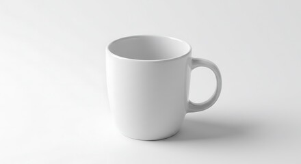 Fototapeta premium A White Mug on a White Background: Simple Elegance