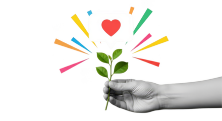 Hand Holding Plant With Love Icon