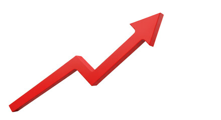 Red 3d Arrow Growth Success Upward Trend