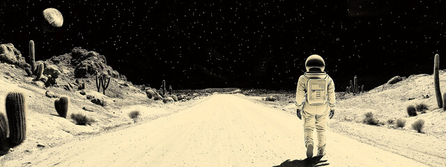 Black Cat Space Helmet Walking