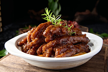 Braised Tiger Skin Chicken Feet in Soy Sauce Soup