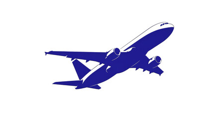 Airplane Silhouette Colorful Outline