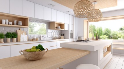 Modern Minimalist Kitchen with Natural Elements