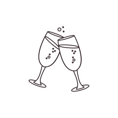 champagne glass emoji symbol sign icon vector illustration