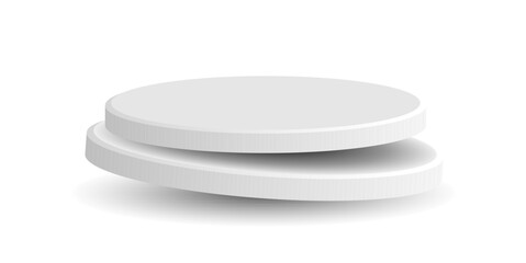 Floating circle cylinder podium stage pedestal and platform vector, a modern and elegant display for products, awards, or presentations. Ideal for sleek showcases and minimalist designs.