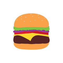 burger food hamburger fast food delicious snack emoji symbol sign icon vector illustration