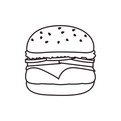 burger food hamburger fast food delicious snack emoji symbol sign icon vector illustration