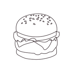 burger food hamburger fast food delicious snack emoji symbol sign icon vector illustration