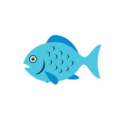Obraz premium blue fish emoji symbol sign icon vector illustration