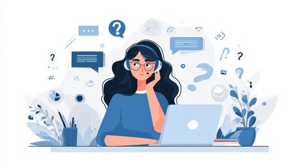 Help line abstract concept vector illustration set. Customer self-service, get in touch, call center, online assistance, FAQ, e-support system, live chat, virtual service point abstract metaphor., no