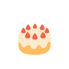 birthday cake strawberry shortcake delicious dessert food sweet emoji symbol sign icon vector illustration