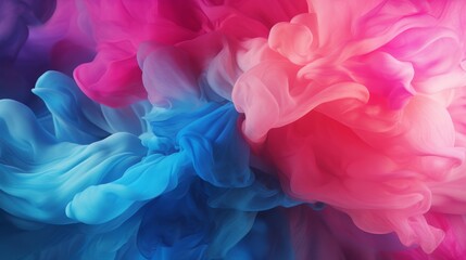 Vibrant Colorful Ink Cloud Explosion in Abstract Texture Design with Cyan, Magenta, and Violet Hues