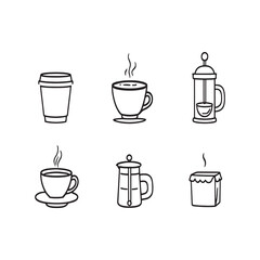 Hand drawn coffee mug illustration in line style