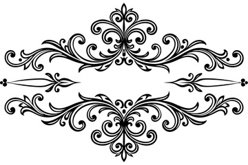 Elegant Vintage Decorative Dividers with Ornate Swirls for Classic Invitations, Frames, Borders, and Design Projects