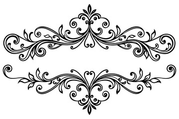 Elegant Vintage Decorative Dividers with Ornate Swirls for Classic Invitations, Frames, Borders, and Design Projects