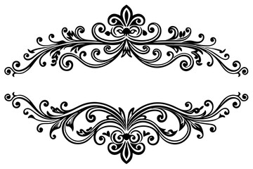 Elegant Vintage Decorative Dividers with Ornate Swirls for Classic Invitations, Frames, Borders, and Design Projects