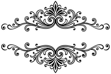 Elegant Vintage Decorative Dividers with Ornate Swirls for Classic Invitations, Frames, Borders, and Design Projects