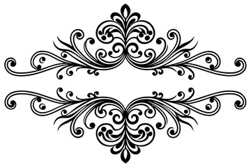 Elegant Vintage Decorative Dividers with Ornate Swirls for Classic Invitations, Frames, Borders, and Design Projects