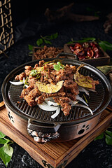 Grilled cumin beef on sizzling plate