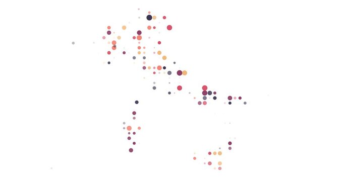 Stylized Dot Formation of Italy Map