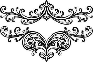 Elegant Vintage Decorative Dividers with Ornate Swirls for Classic Invitations, Frames, Borders, and Design Projects