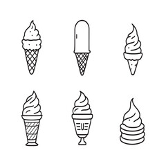 Hand drawn ice cream scoop minimalistic line drawing design
