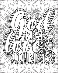 Fototapeta premium Bible Verse Coloring Page for Adults. Bible Mandala Coloring Page.