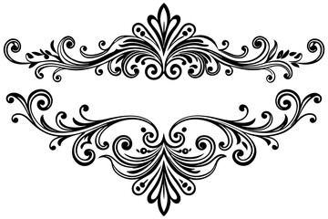 Elegant Vintage Decorative Dividers with Ornate Swirls for Classic Invitations, Frames, Borders, and Design Projects