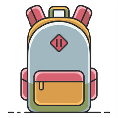 Colorful School Backpack Illustration