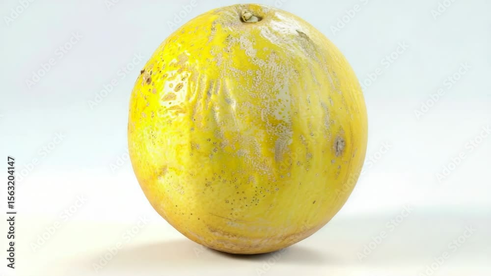 Poster A close-up photo of a single lemon on a white surface