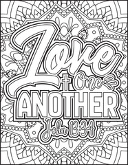 Bible Verse Coloring Page for Adults. Bible Mandala Coloring Page.