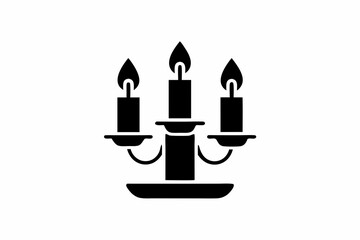 Candle Fire icon silhouette vector illustration