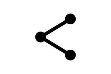 Simple black share icon with three connected nodes isolated on transparent background