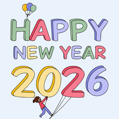 Happy New Year 2026 balloon celebration balloons
