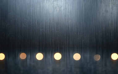 A shiny, brushed metallic gray light switch plate on a textured steel wallpapered wall