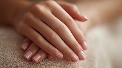 Naklejka premium body parts, cosmetics and spa concept - close up of female soft skin hands, no logos, no brands