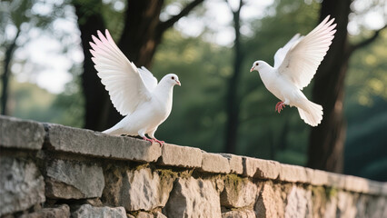 two white doves